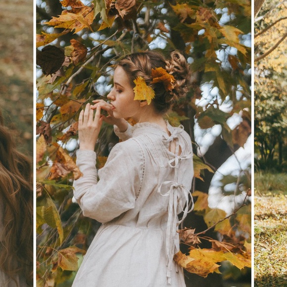 Linennaive Elegant Gray Lace-Trimmed Dress - Picture 6 of 7